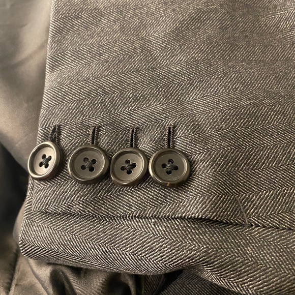 Tom Ford 3 piece suit herringbone stripe gray see info size measurements wool - Picture 13 of 16